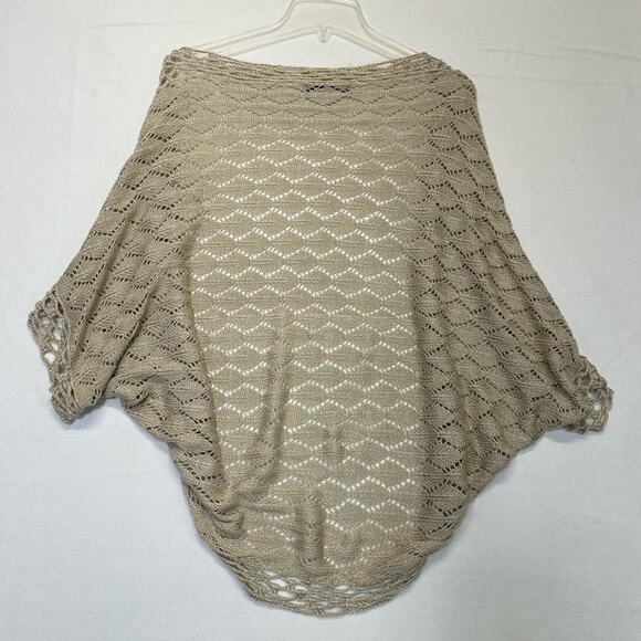 Women's Tan Open-Knit Cardigan - Picture 3 of 10